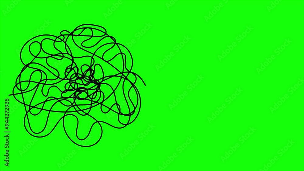Chaos and order business concept. Psychological help. Coaching, mentoring. Brainstorming solutions to mental problems. Green background
