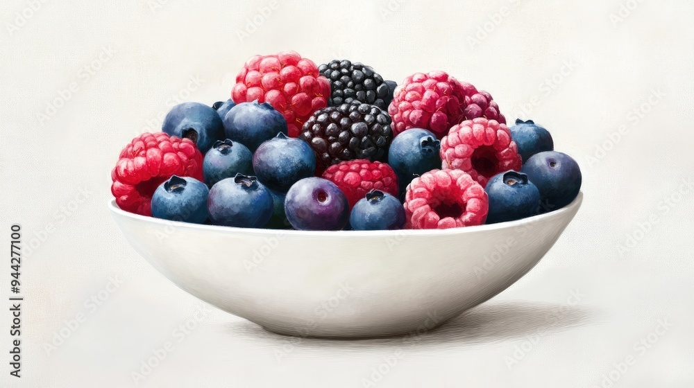 A Bowl of Fresh Raspberries, Blueberries, and Blackberries A Bowl of Fresh Raspberries, Blueberries, and Blackberries