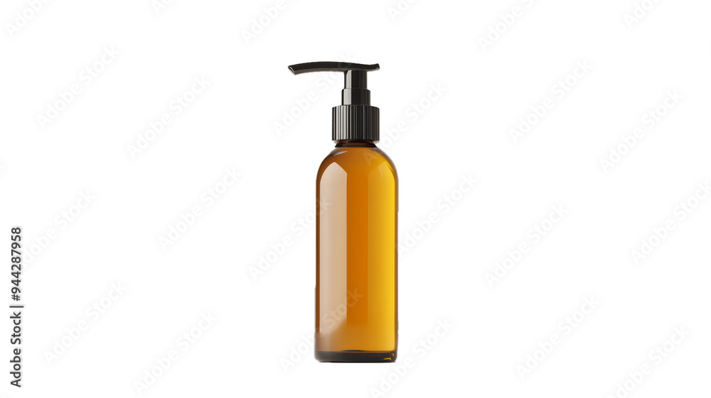 3D plain mockup of a Hair Oil Bottle on transparency background PNG 3D plain mockup of a Hair Oil Bottle on transparency background PNG