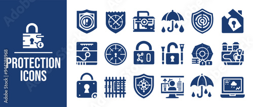 Security icons set Protection symbols. Security symbols vector illustration