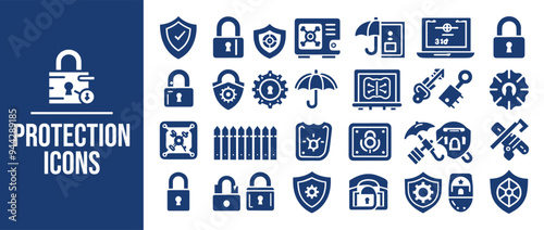 Security icons set Protection symbols. Security symbols vector illustration