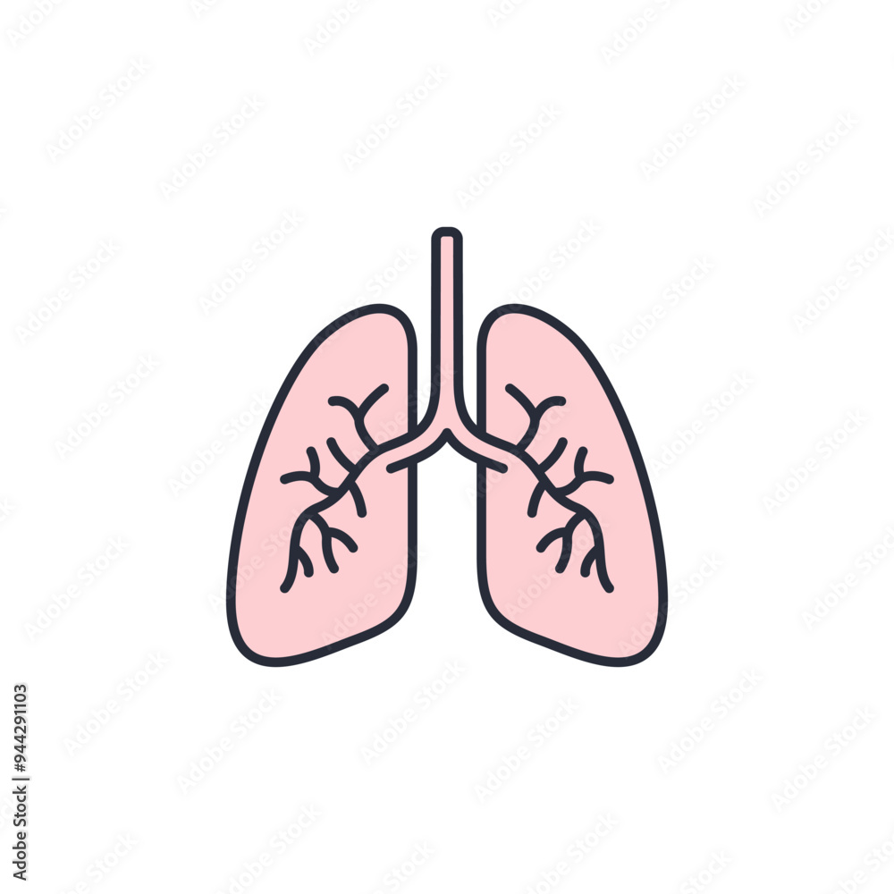 lungs icon vector illustration. lungs symbol isolated on white background lungs icon vector illustration. lungs symbol isolated on white background
