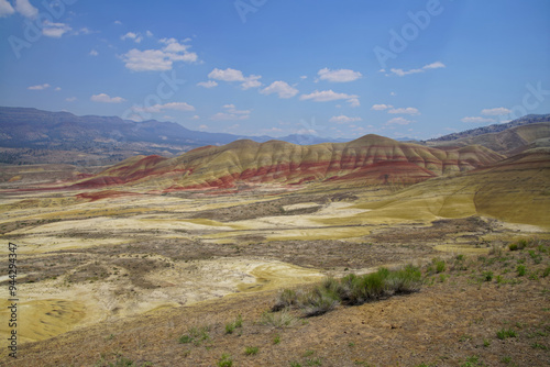 Striated red and brown paleosols in the Painted Hills photo