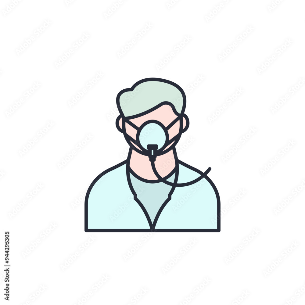 oxygen mask icon vector illustration. oxygen mask symbol isolated on white background oxygen mask icon vector illustration. oxygen mask symbol isolated on white background