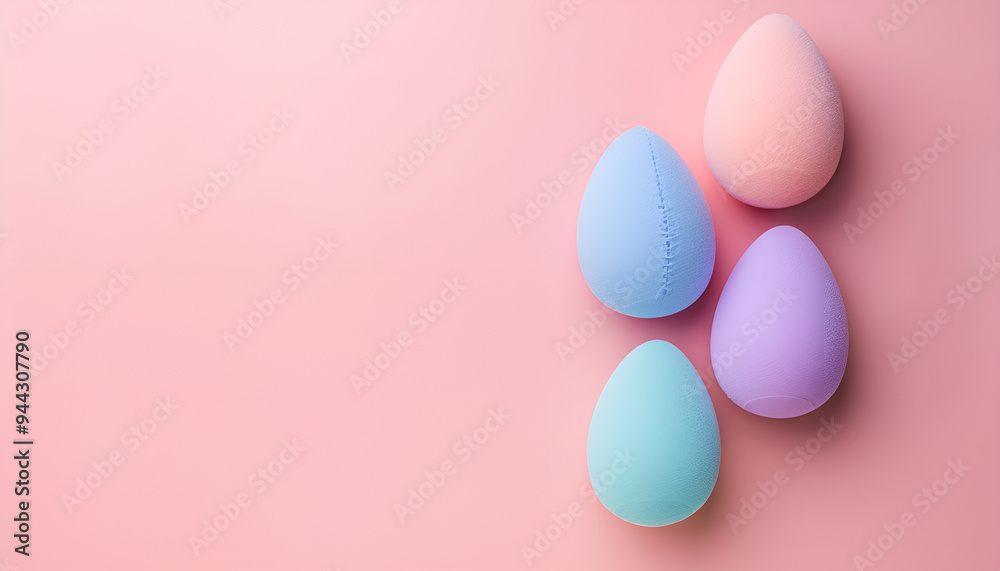 Beauty blender on pink background. Bright sponges for make-up cosmetics. Makeup products. Beauty concept. Place for text. Space for copy Beauty blender on pink background. Bright sponges for make-up cosmetics. Makeup products. Beauty concept. Place for text. Space for copy