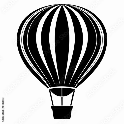 Hot air ballon silhouette vector illustration