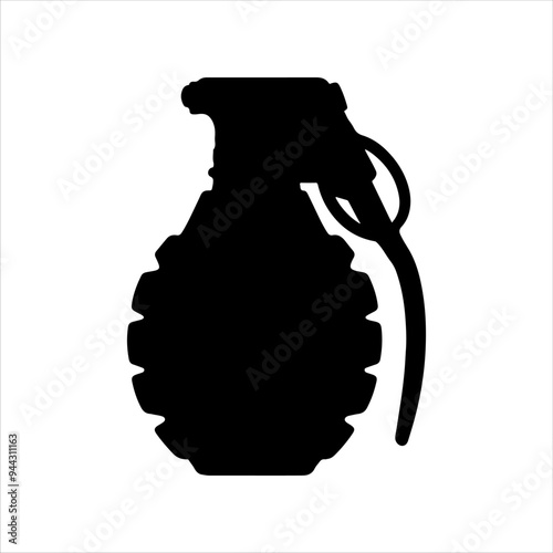 Hand grenade silhouette vector illustration design on white background.