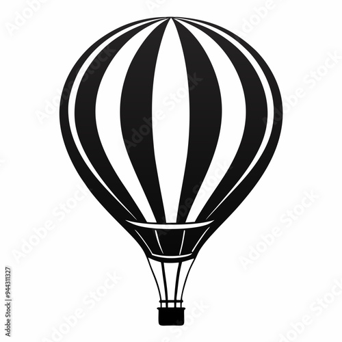 Hot air ballon silhouette vector illustration