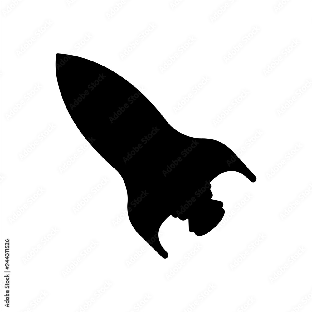 Rocket silhouette vector illustration design on white background. Rocket silhouette vector illustration design on white background.