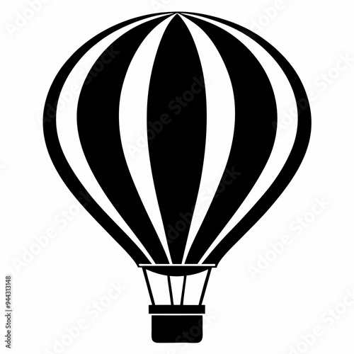 Hot air ballon silhouette vector illustration