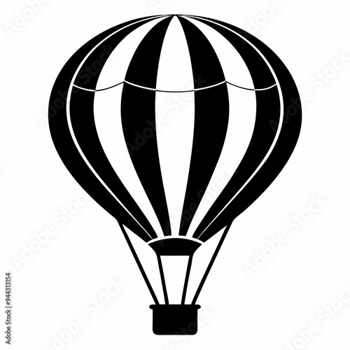 Hot air ballon silhouette vector illustration