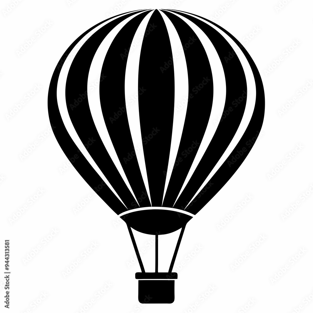 Naklejka premium Hot air ballon silhouette vector illustration