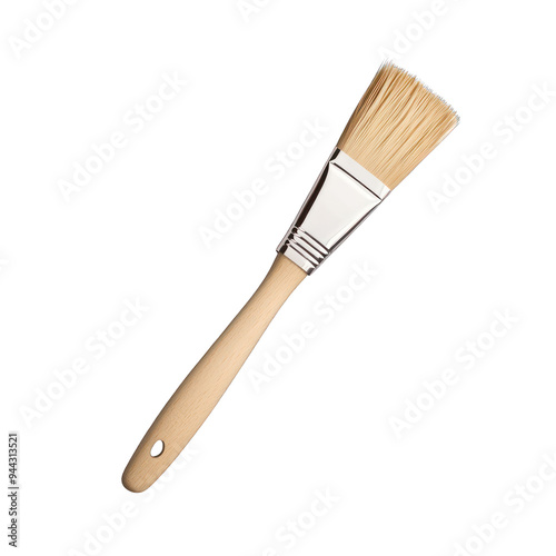 A high-quality paint brush with a wooden handle, ideal for painting and crafting projects with precision and ease. transparent background