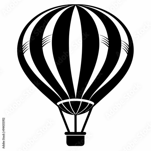 Hot air ballon silhouette vector illustration