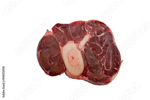 raw shank meat on transparent background