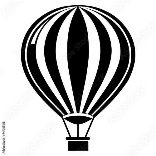 Hot air ballon silhouette vector illustration