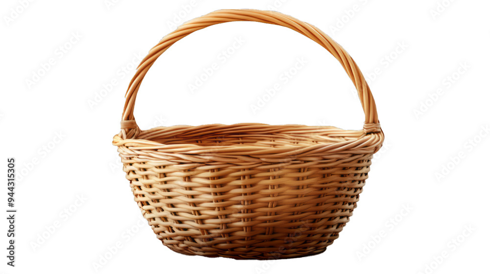 A photorealistic image of a basket isolate on transparency background png A photorealistic image of a basket isolate on transparency background png