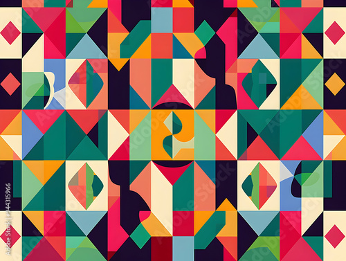 Wallpaper Mural "Vibrant Geometric Patterns: A Play of Colors and Shapes for Dynamic Interiors"  Torontodigital.ca
