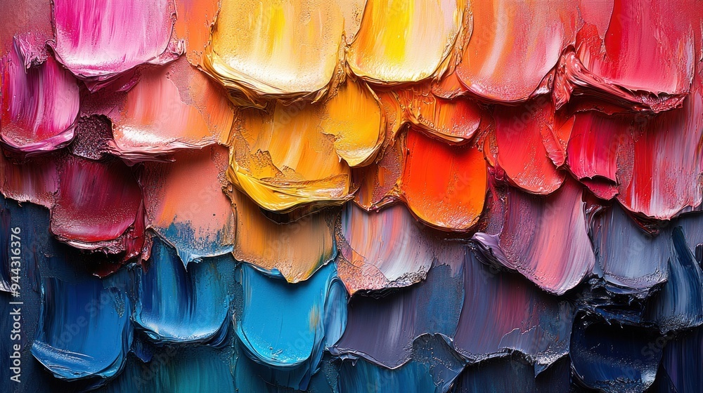 Abstract Oil Painting of Colorful Swirls Abstract Oil Painting of Colorful Swirls