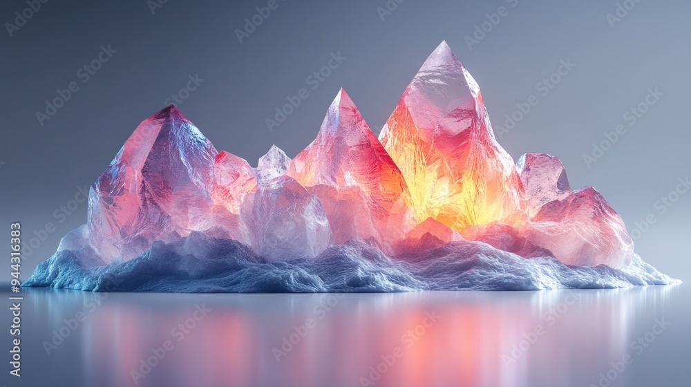 Obraz premium Crystal Mountain Landscape