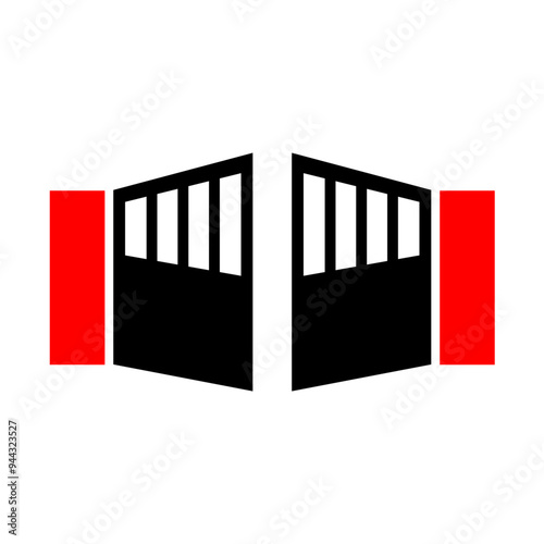 Automatic gate icon; Security access s.ymbol