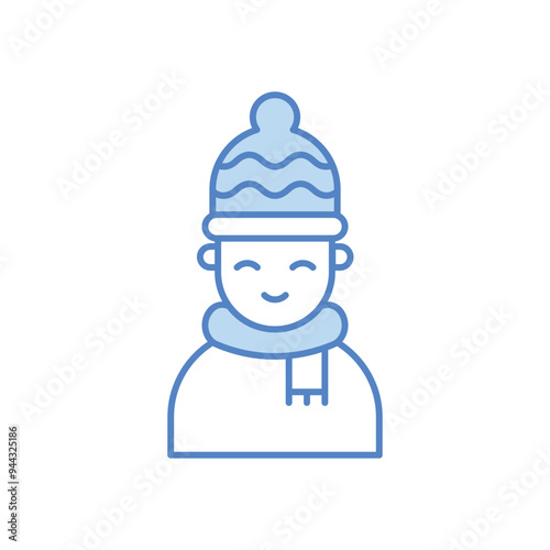 Winter Girl vector icon