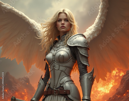 an angel in a battle of hell photo