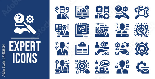 Expert icon set Collection of cooperation, team target, leadership, collaboration and more. Vector illustration