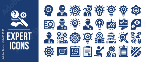 Expert icon set Collection of cooperation, team target, leadership, collaboration and more. Vector illustration
