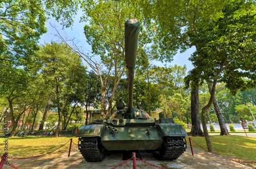 Tank monument at Reunification Palace in Ho Chi Minh City, Vietnam