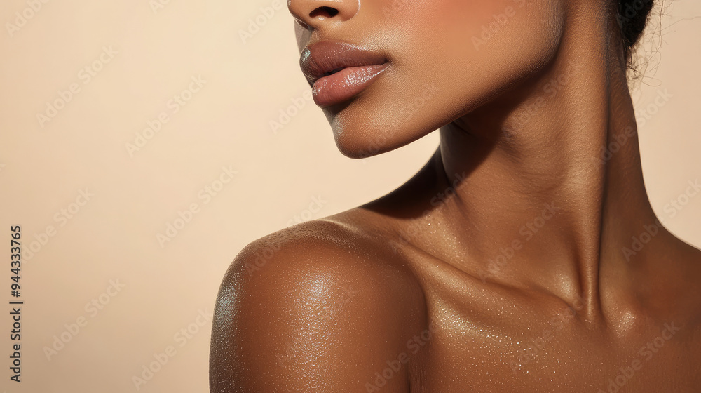 Fototapeta premium Using skincare products under your arms can enhance their appearance, making them smoother and reducing dark spots