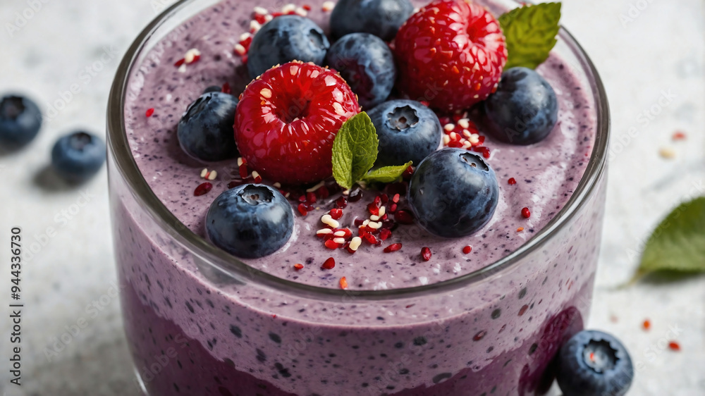 Vegan Smoothie with Fresh Berries and Superfoods Vegan Smoothie with Fresh Berries and Superfoods