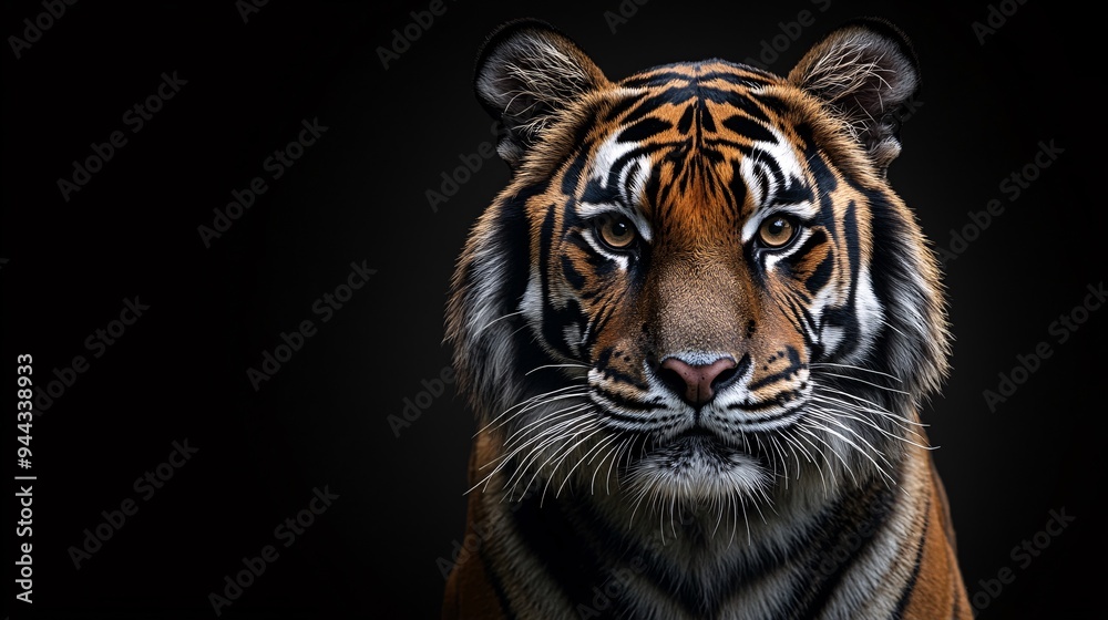 Majestic Tiger Portrait with Copy Space Background Majestic Tiger Portrait with Copy Space Background