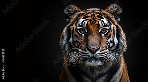 Majestic Tiger Portrait with Copy Space Background