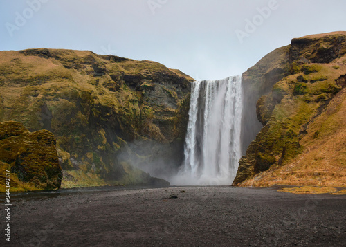 Beautiful Skogafoss Waterfall in winter, Iceland