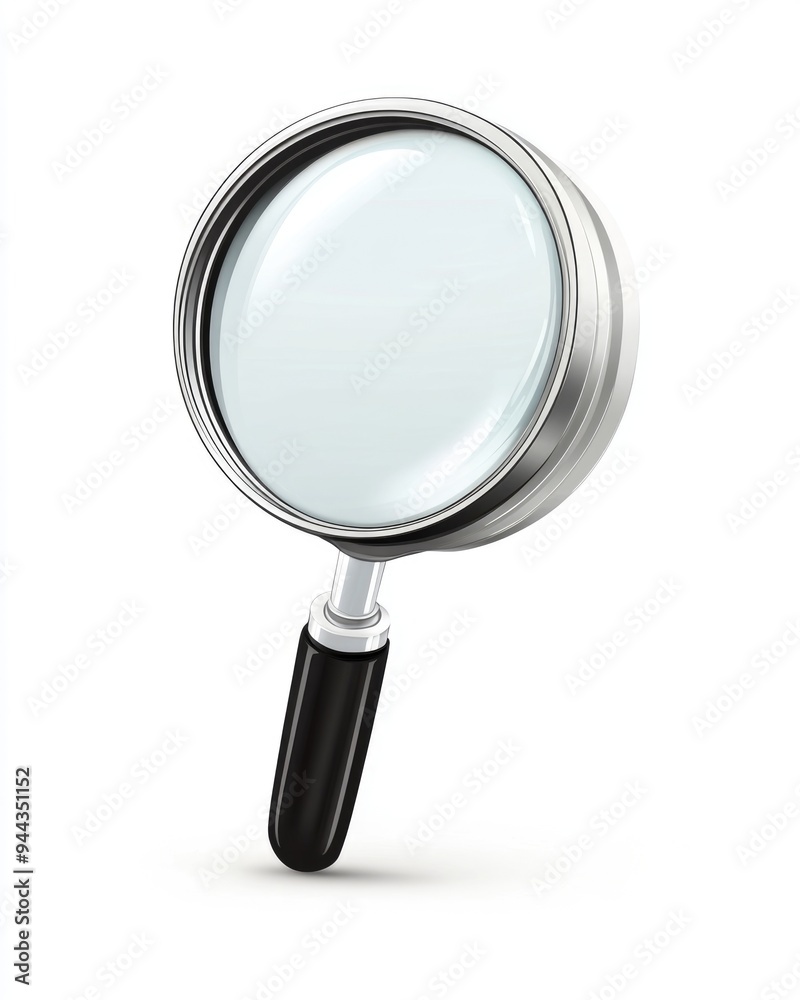 Lente d'ingrandimento - Discovery Tool with Magnify Icon on White Background Lente d'ingrandimento - Discovery Tool with Magnify Icon on White Background