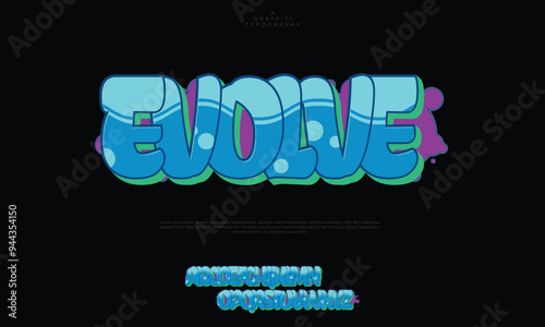 Comic Alphabet. Graffiti Vector Font. A, B, C, D, E, F, G, H, I, J, K, L, M, N, O, P, Q, R, S, T, U, V, W, X, Y, Z and Arab numerals 0, 1, 2, 3, 4, 5, 6, 7, 8, 9 Graffiti street art logo.	