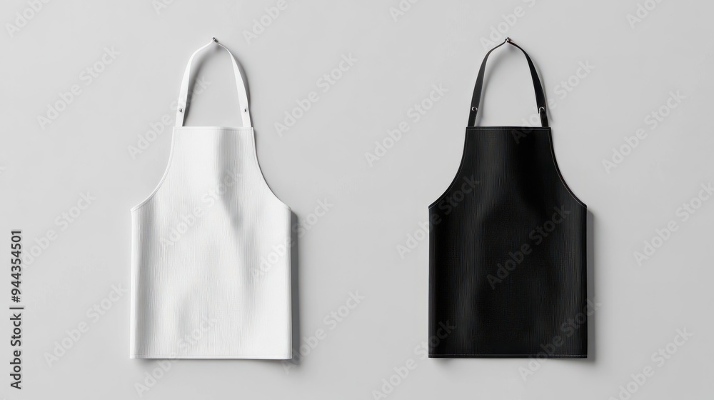 Mockup design of a blank black and white apron for shop branding ...