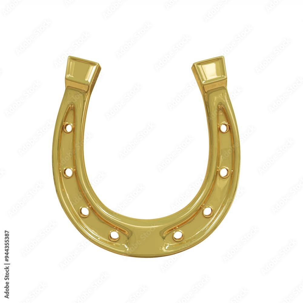 Golden horseshoe on the transparent background Golden horseshoe on the transparent background