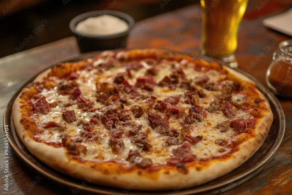 Meat Lovers Pizza and Beer. A Perfect Dinner Pairing for Happy Hour Meat Lovers Pizza and Beer. A Perfect Dinner Pairing for Happy Hour