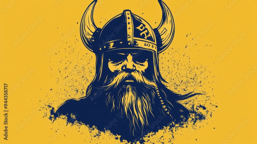 Viking Football Team - Norse Warrior Mascot Design with Helmet for School, College or League