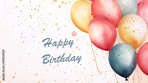 Birthday party vector background design. Happy birthday greeting text with celebration elements like balloons and pennants for celebrating birth day decoration. Generative AI