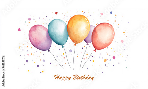 Birthday party vector background design. Happy birthday greeting text with celebration elements like balloons and pennants for celebrating birth day decoration. Generative AI