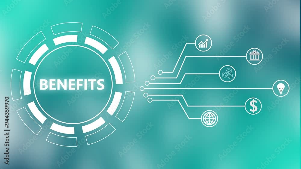 Benefits Text Reveal over Dynamic Moving Lines with Business Analytic strategy concept animated. Benefits Text Reveal over Dynamic Moving Lines with Business Analytic strategy concept animated.