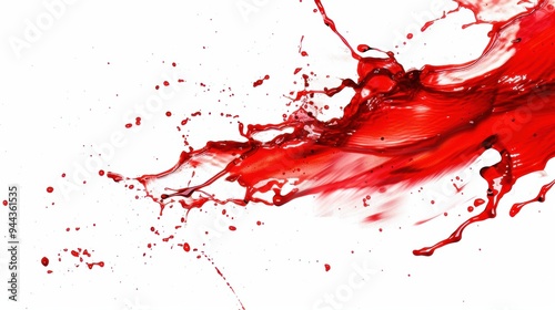 Red wine splash texture over white background