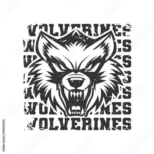 Wolverines Illustration Clip Art Design Shape. Mascot Silhouette Icon Vector.