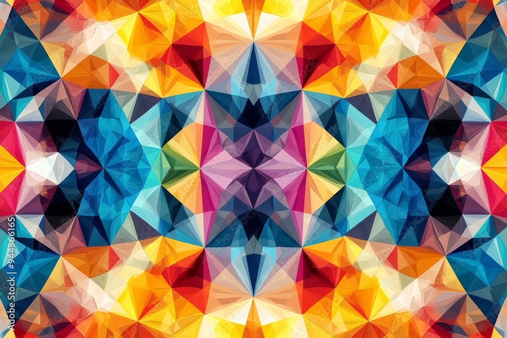 Abstract Geometric Pattern with Vibrant Colors created with Generative AI Abstract Geometric Pattern with Vibrant Colors created with Generative AI