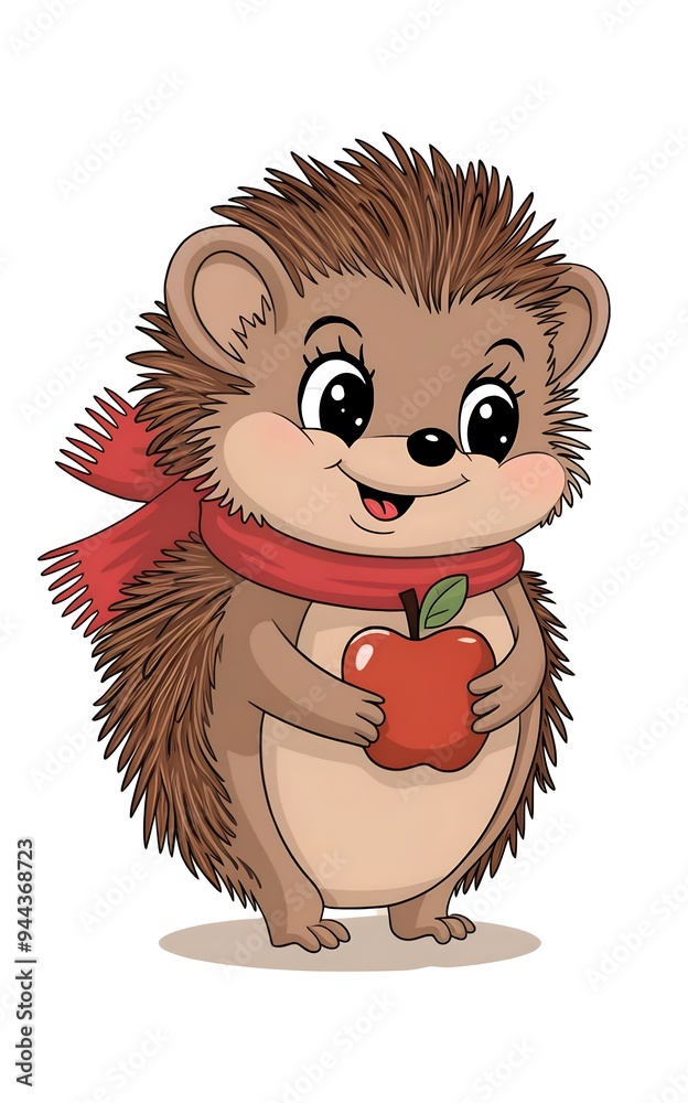 hedgehog and apple cartoon hedgehog and apple cartoon