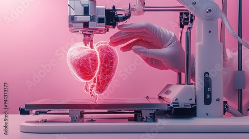 3D Printing of Artificial Heart with Advanced Medical Technology in Laboratory Setting photo