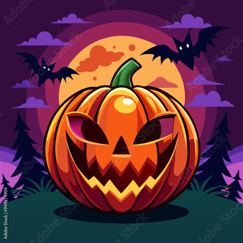 halloween pumpkin on a dark background